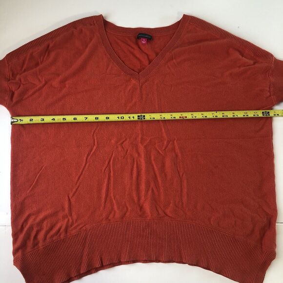 Vince Camuto Women’s Short Sleeve Knit Sweater Orange Relaxed Tag Size Small - Picture 3 of 11